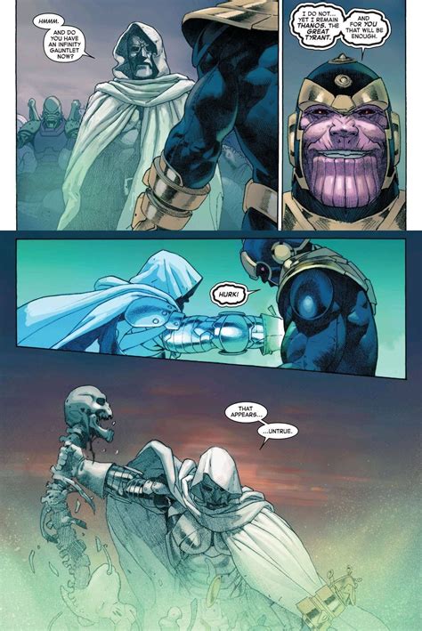 Dr Doom Killing Thanos Comic Art Manga Comics Marvel Comics Art