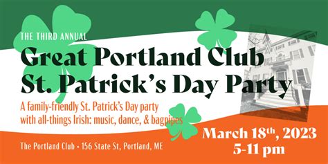 The 3rd Annual Great Portland St Patricks Day Party The Portland Club