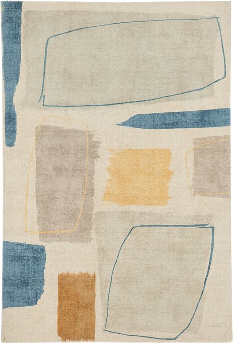 Tapis Laine Abstrait Rectangle Moderne Composition