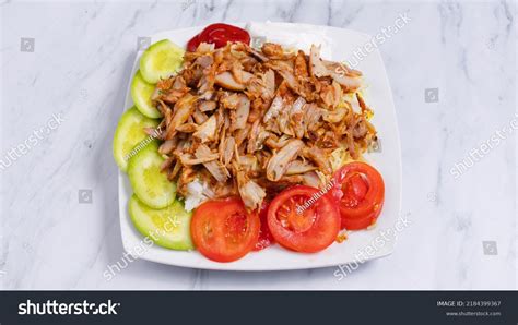 Chicken Portion Doner Kebab Plate Isolated Stock Photo 2184399367