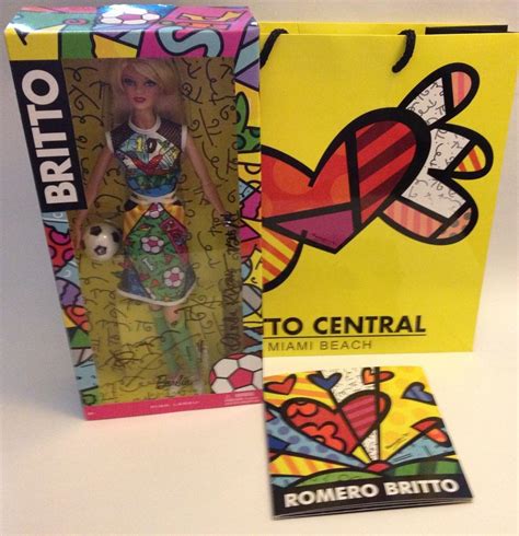 Romero Britto Soccer Barbie Doll - Signed By Britto And Linda Kyaw ...