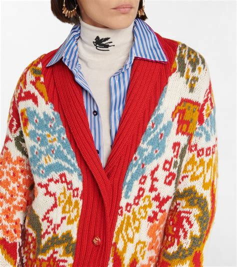 Etro Jacquard Wool Blend Cardigan Etro