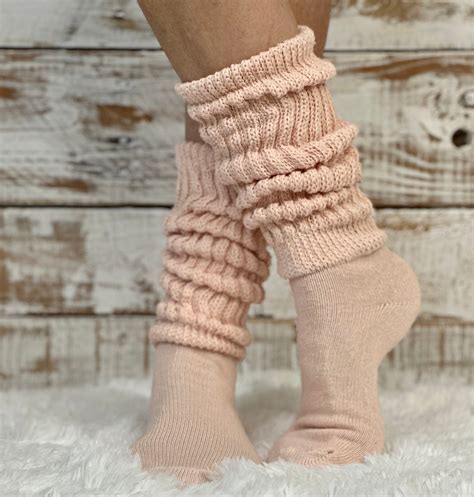 Cuddly Cotton Hooters Style Quality Usa Made Slouch Socks Women Blush Slouch Socks Socks