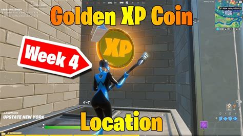 Fortnite Week 4 Golden Xp Coin Location Youtube