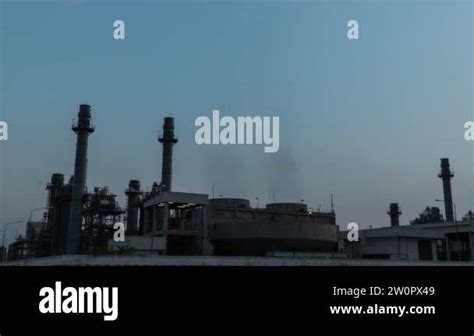 TimeLapse manufacturing oil refinery terminal is industrial facility ...