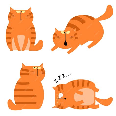 Ilustración plana gato naranja | Vector Premium