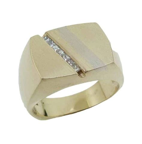 Yellow White Gold Men S Diamond Ring Troy Shoppe Jewellers