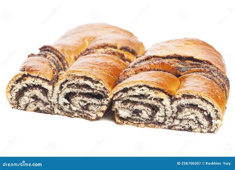 Poppy Seed Strudel Isolated on White Stock Image - Image of holiday, christmas: 258700307