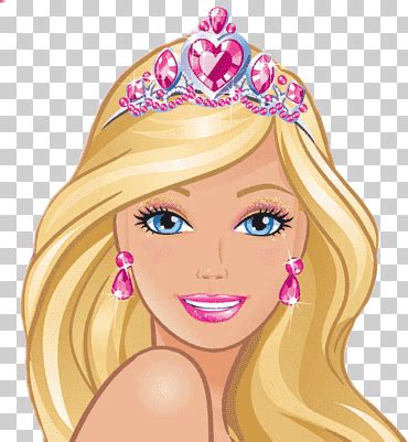 The Barbie Doll Is Wearing A Tiara With Pink Jewels On Her Head She