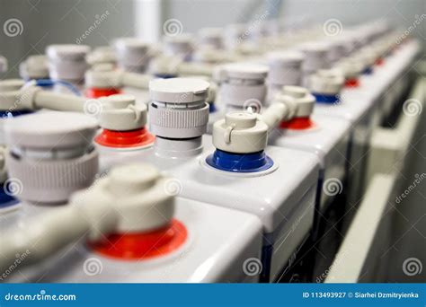 Electric Dc Battery Connected From Plus To Minus Terminals Storage Of