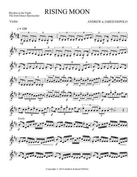 Rhythm In The Night - Rising Moon - Violin By Andrew And Jared DePolo - Digital Sheet Music For ...