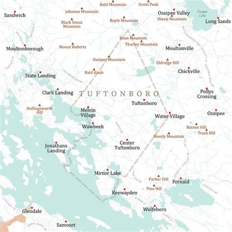 Nh Carroll Tuftonboro Vector Road Map Digital Art By Frank Ramspott