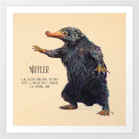 Niffler Art Fantastic Beasts Art Print By Alextroi