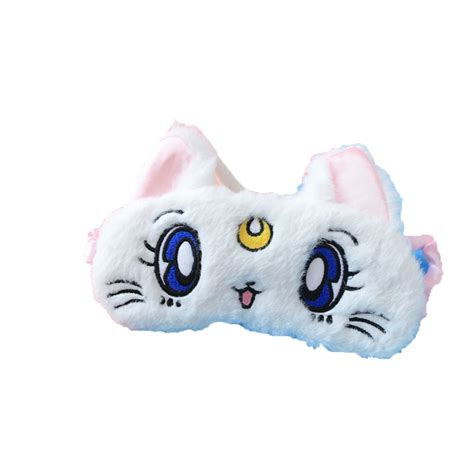 Gatinho macio brinquedo de pelúcia capa para os olhos adorável pelúcia