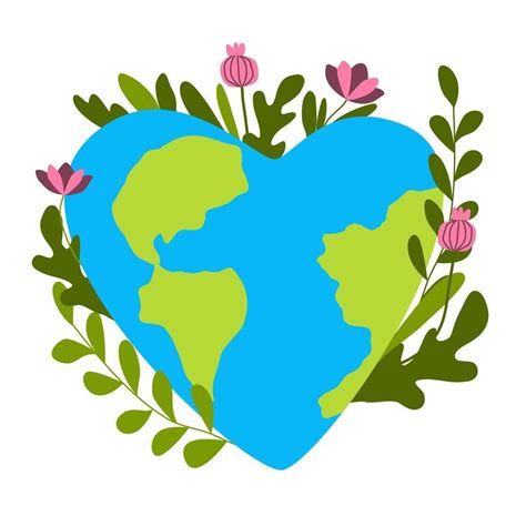 Invest In Our Planet With Earth Heart Shape Illustration