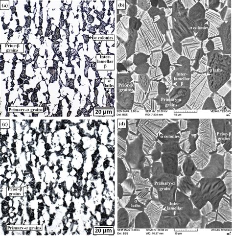 Microstructure Of Ti Pm A B As Received Om And Sem And C D