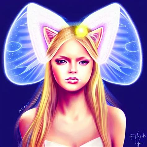 Portrait Of A Girl Angel With Blonde Hair Cat Ears Stable Diffusion OpenArt