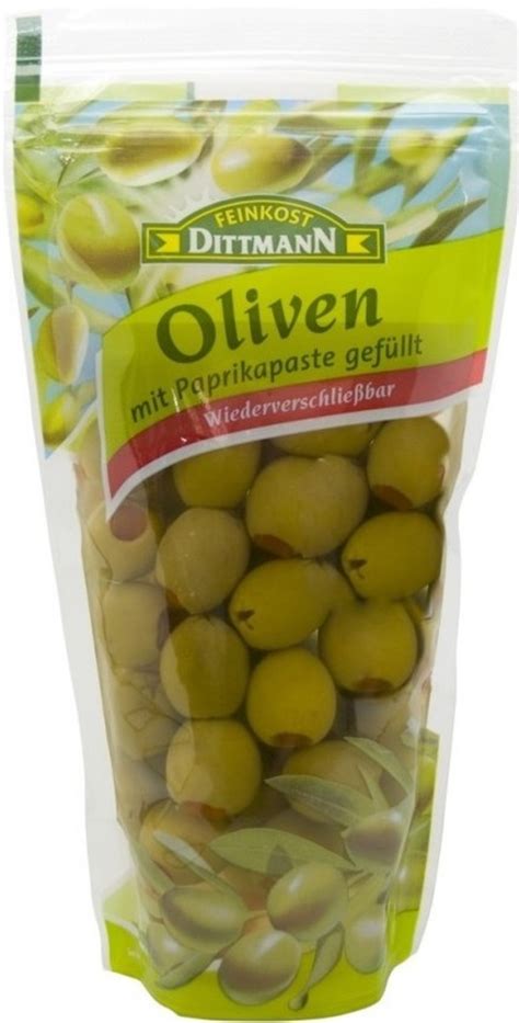 Dittmann Gr Ne Oliven Mit Paprikapaste G Von Edeka Ansehen