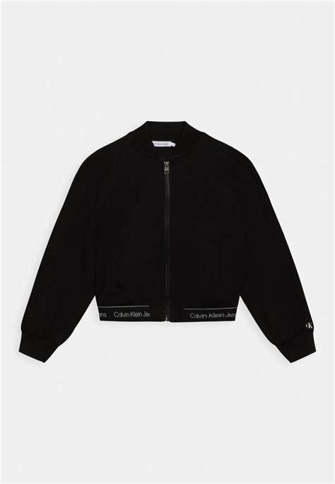 Calvin Klein Jeans Bomber Punto Zip Through Sweatjakke Blacksort Zalandodk