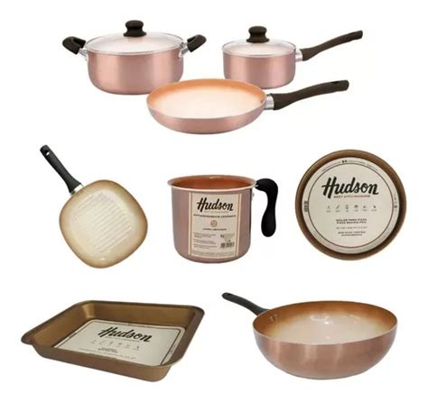 Set 8 Pz Hudson Olla Cacerola Wok Bifera Pizzera Asadera Bz3