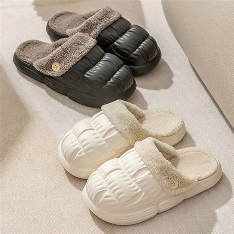 Women's Waterproof Indoor Outdoor Slippers Detachable Plush Lining ...