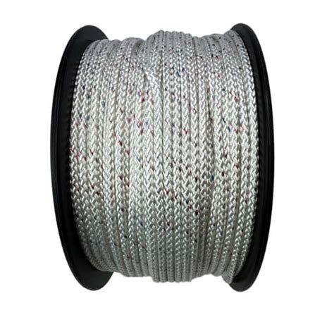 4mm White With Multi Coloured Fleck Pre Stretch Polyester Braided Rope