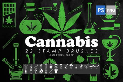 Cannabis Photoshop Stamp Brushes Graphic By Artistmef Creative Fabrica