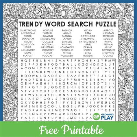 Word Search For Teens Free Printable Puzzle Growing Play Worksheets Library