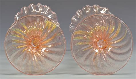 Lot 488: Pr. Early Venetian Glass Vases | Case Auctions