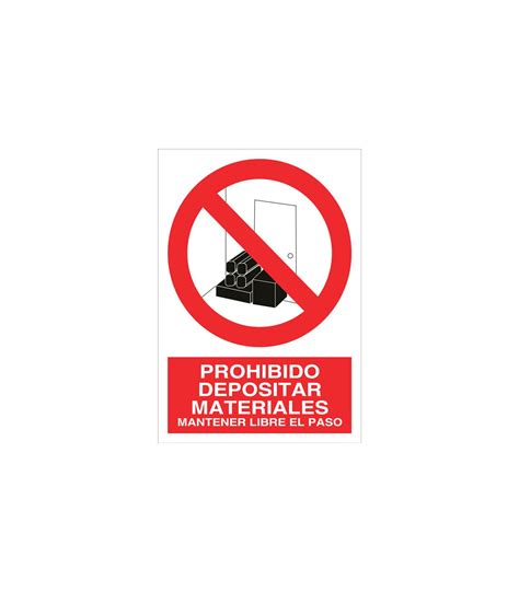 Señal prohibido pictograma y texto Prohibido Depositar materiales