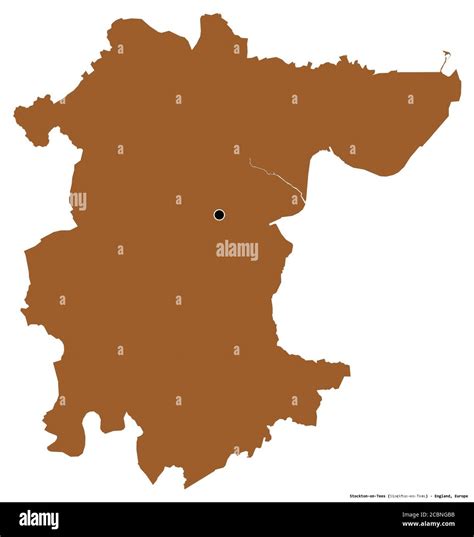 Shape Of Stockton On Tees Unitary Authority Of England With Its