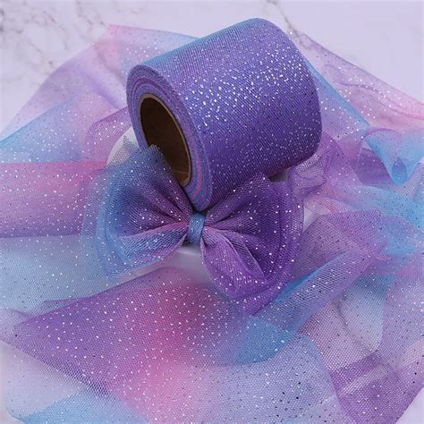 Yards Cm Soft Tulle Iridescent Mesh Ribbon Diy Handmade Craft Silver