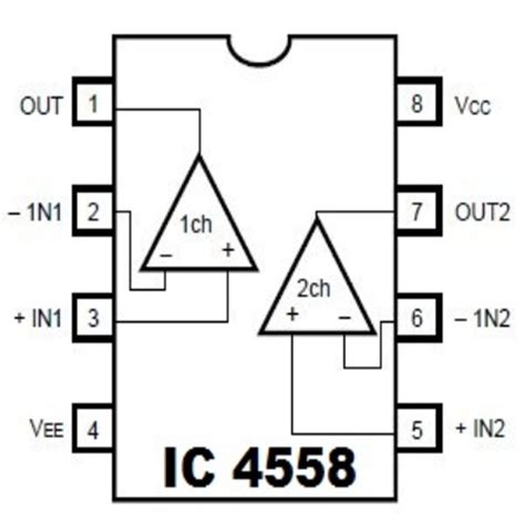 JRC4558 Dual Operational Amplifier Equivalent Pinout 57 OFF