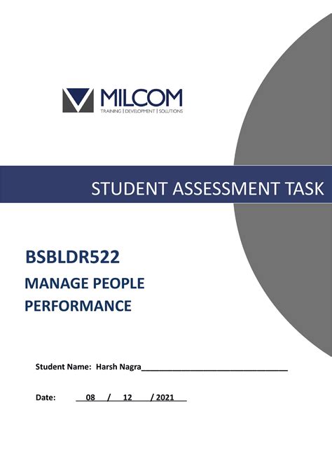 Bsbldr 522 Student Assessment Tasks Final Document STUDENT