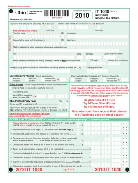 Ohio State Income Tax Form It 1040 Fill Out And Sign Online Dochub