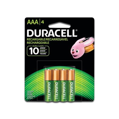 Paquete De Baterías Recargables Duracell Con 4 Baterías Duracell