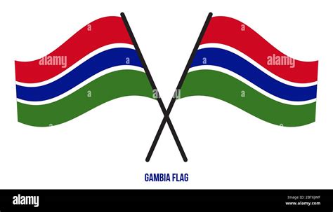 Gambia Flag Waving Vector Illustration On White Background Gambia