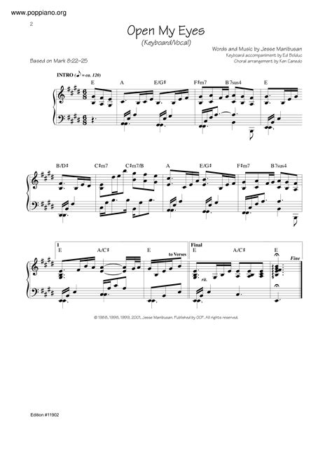 Hymn Open My Eyes Sheet Music Pdf Free Score Download ★