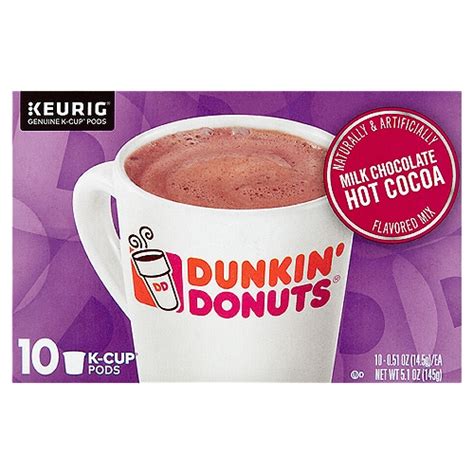 Dunkin Donuts Milk Chocolate Hot Cocoa K Cup Pods 0 51 Oz 10 Count