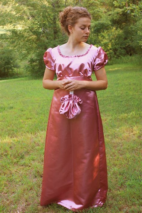 Rose Satin Regency Dress Reenactment Costume And Formal Ball Etsy