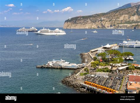 Sorrento Italy August 2019 Part Of The Aerial View Of Ferries In