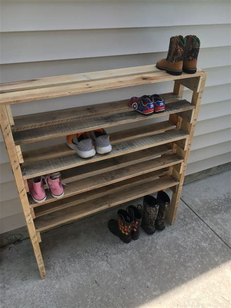 Shoe Rack Made From Reclaimed Pallet Wood Measures X X