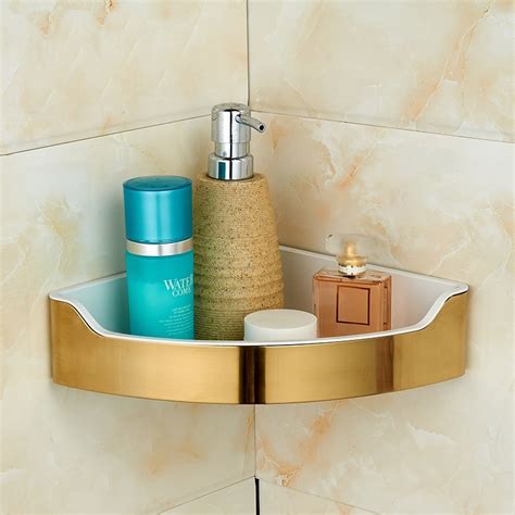 Wall Shelf Gold ABS Wall Mounted Bathroom Corner Shelf China Bathroom