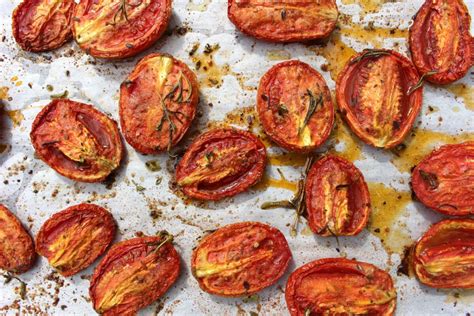 Slow Roasted Tomatoes With Herbs In Oil