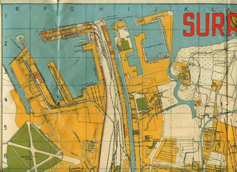 Koleksi Tempo Doeloe Peta Kuno Area Dalam Kota Surabaya Th1955