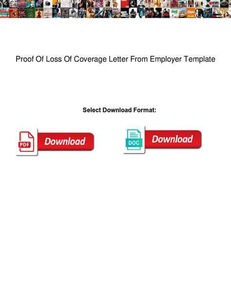 Fillable Online Proof Of Loss Of Coverage Letter From Employer Template