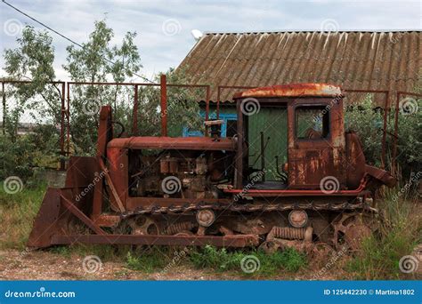 Old rusty tractor stock photo. Image of junker, junk - 125442230