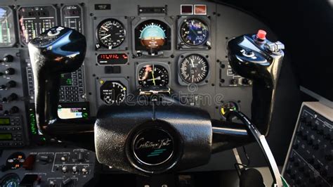 Airplane Cockpit with Flying Command on Control Panel Stock Video - Video of panel, airborne ...