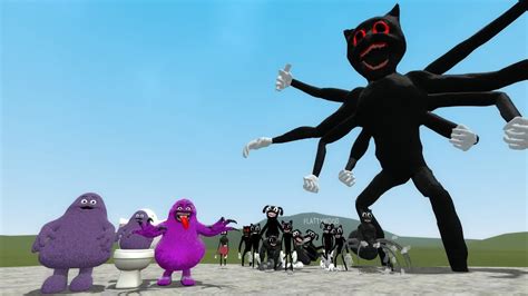 Grimace Shake And Cursed Grimace Shake Vs All Cartoon Cats In Garrys