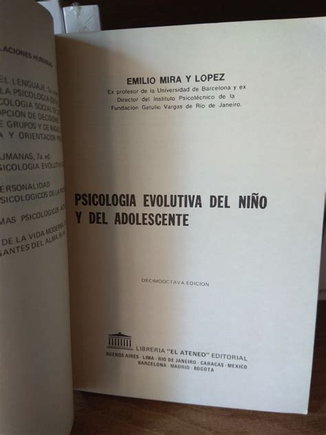 Psicología Evolutiva Del Niño Y Del Adolescente Emilio Mira Mercado Libre